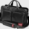 Rawlings Discount ● Heart Of The Hide Black Briefcase -Rawlings HOHBCB Black Briefcase Strap Angle