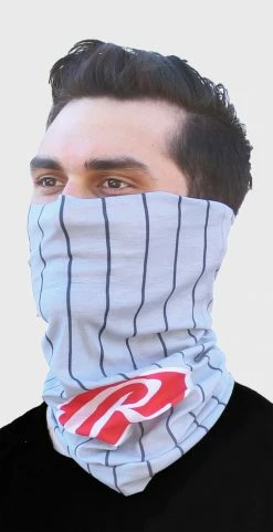 Cheap ● Rawlings Adult Multi-Functional Head And Face Gear, Gray Pinstripe 4 Cheap ● Rawlings Adult Multi-Functional Head And Face Gear, Gray Pinstripe - Image 2